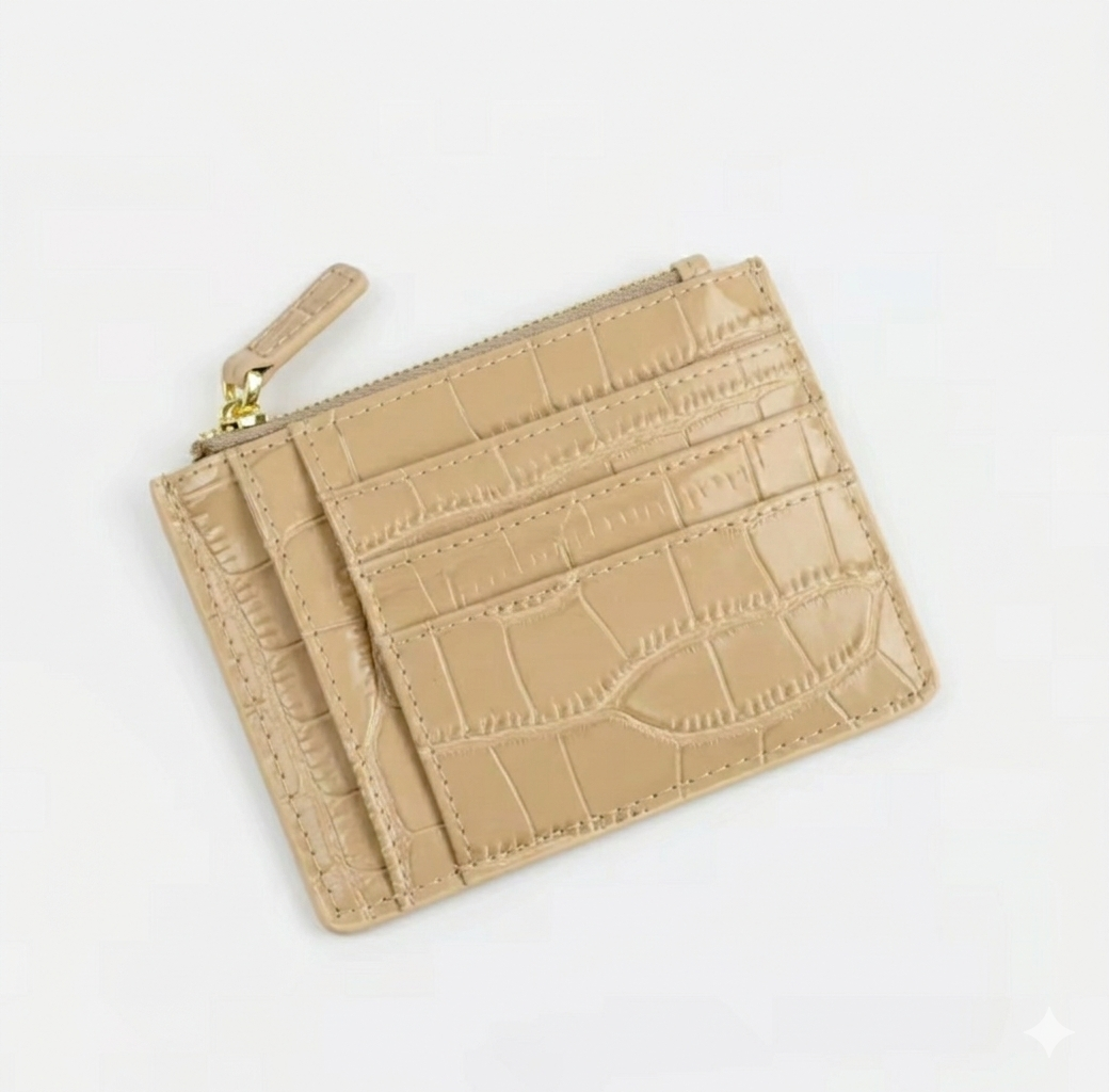 Croc Zip Card Holder - Goldbar