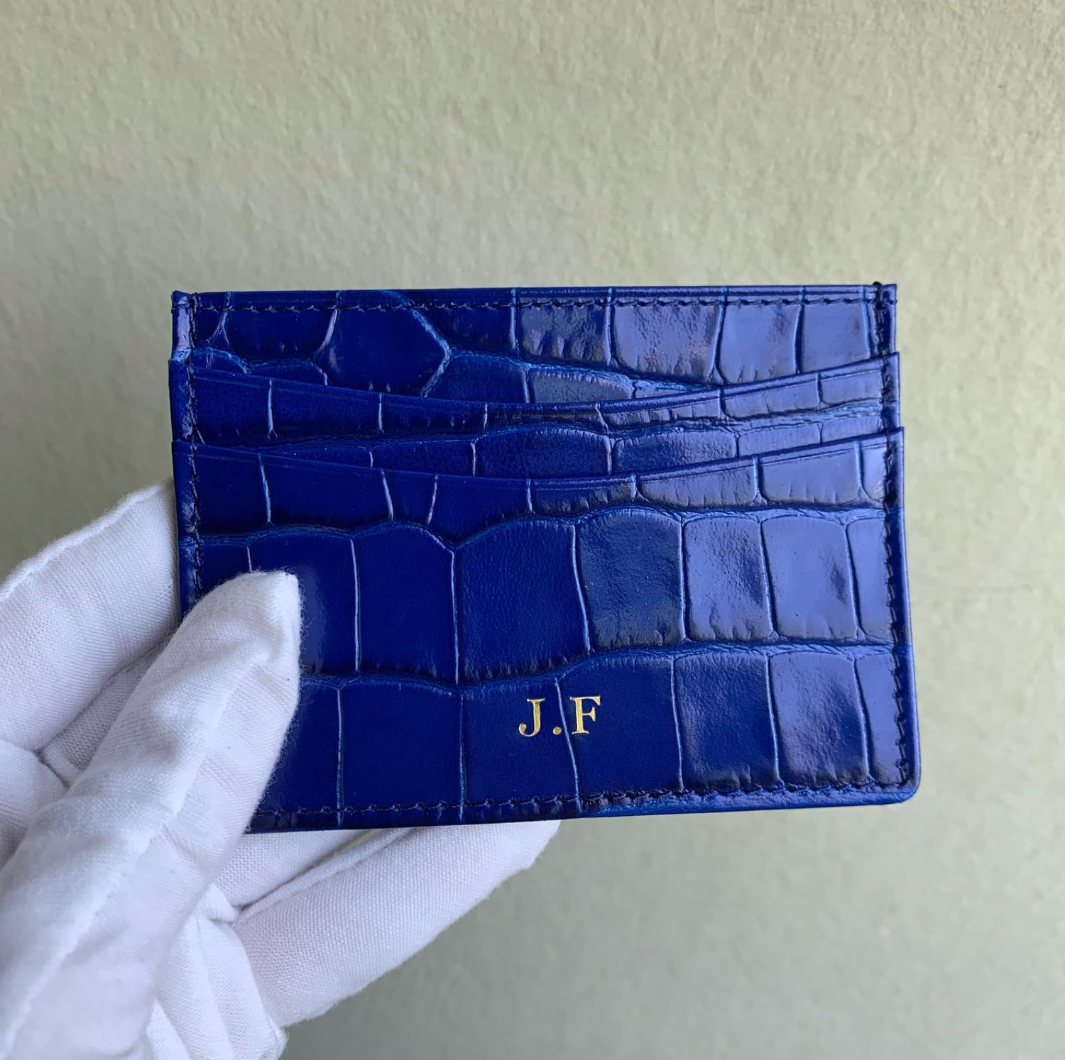 Premium Croc Card Holder - Goldbar