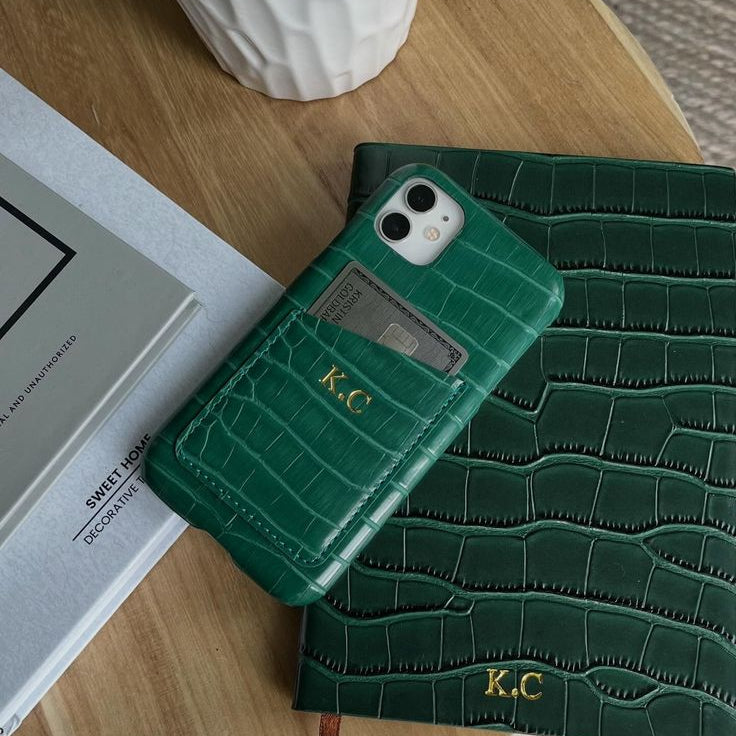 Croc Cardholder Phone Case - Goldbar