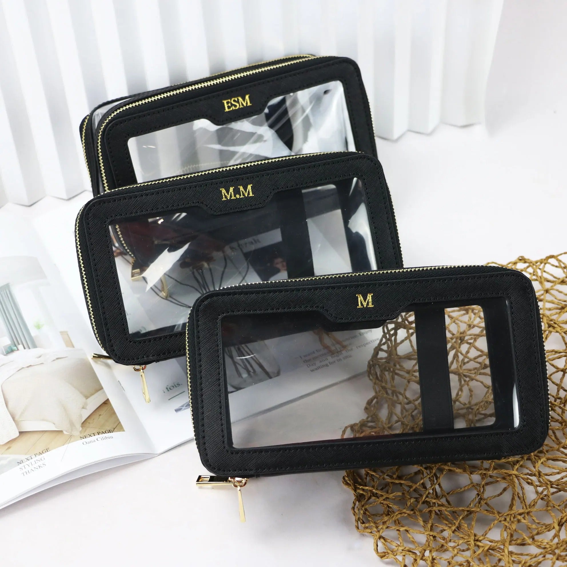 Clear Makeup Travel Case - Goldbar