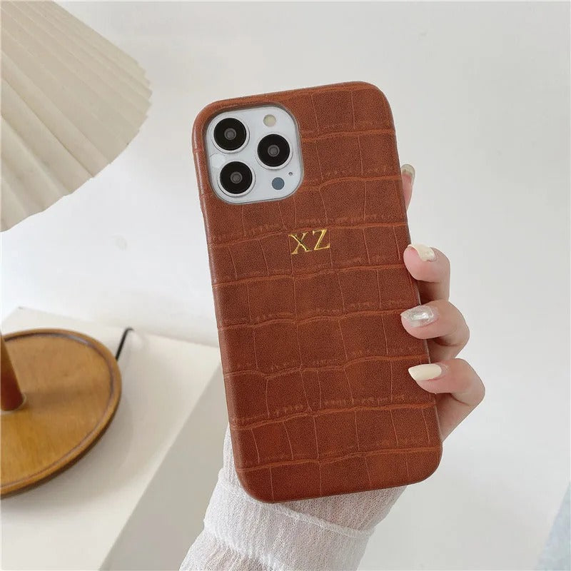 Luxe Croc Phone Case - Goldbar