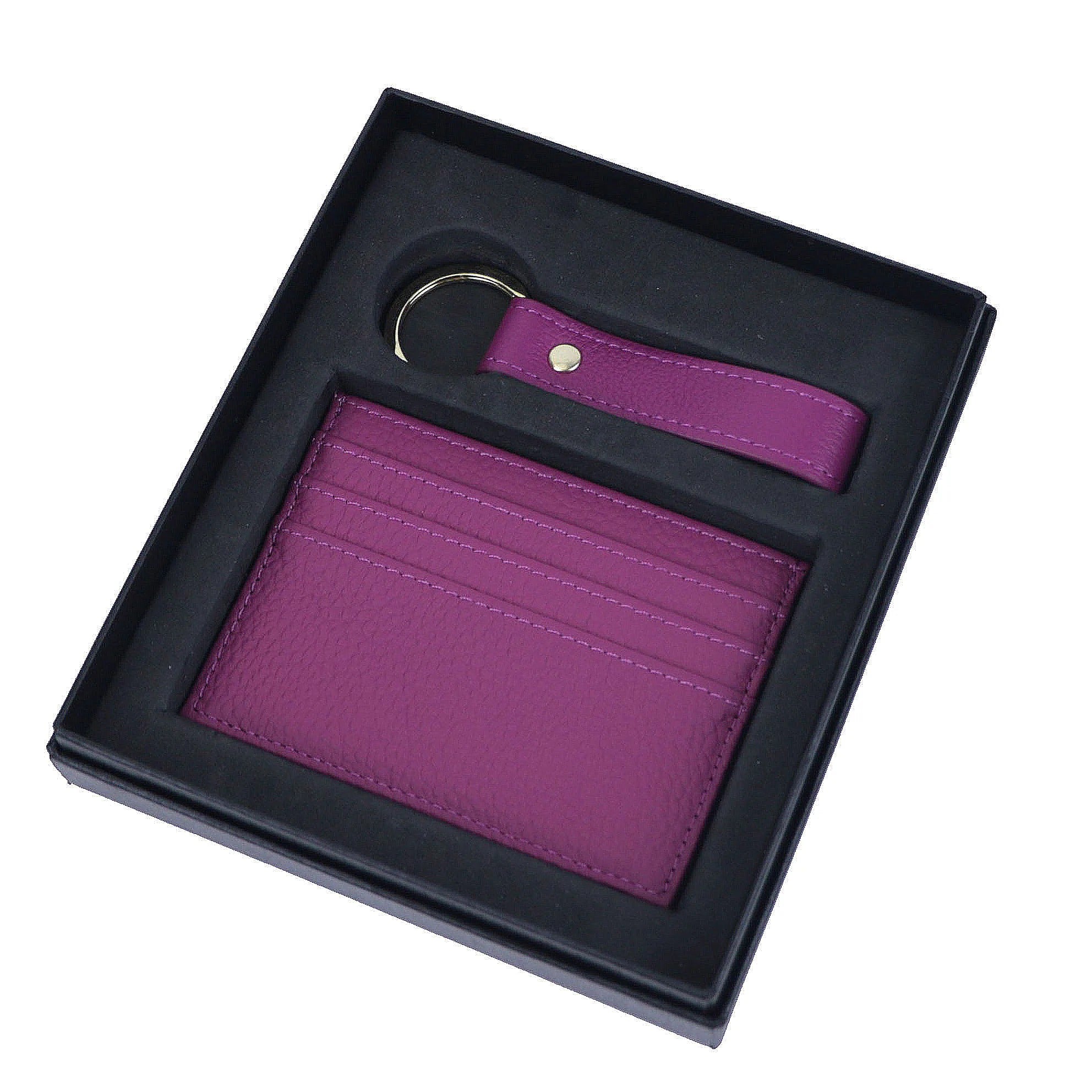 Pebble cardholder & keychain gift set - Goldbar