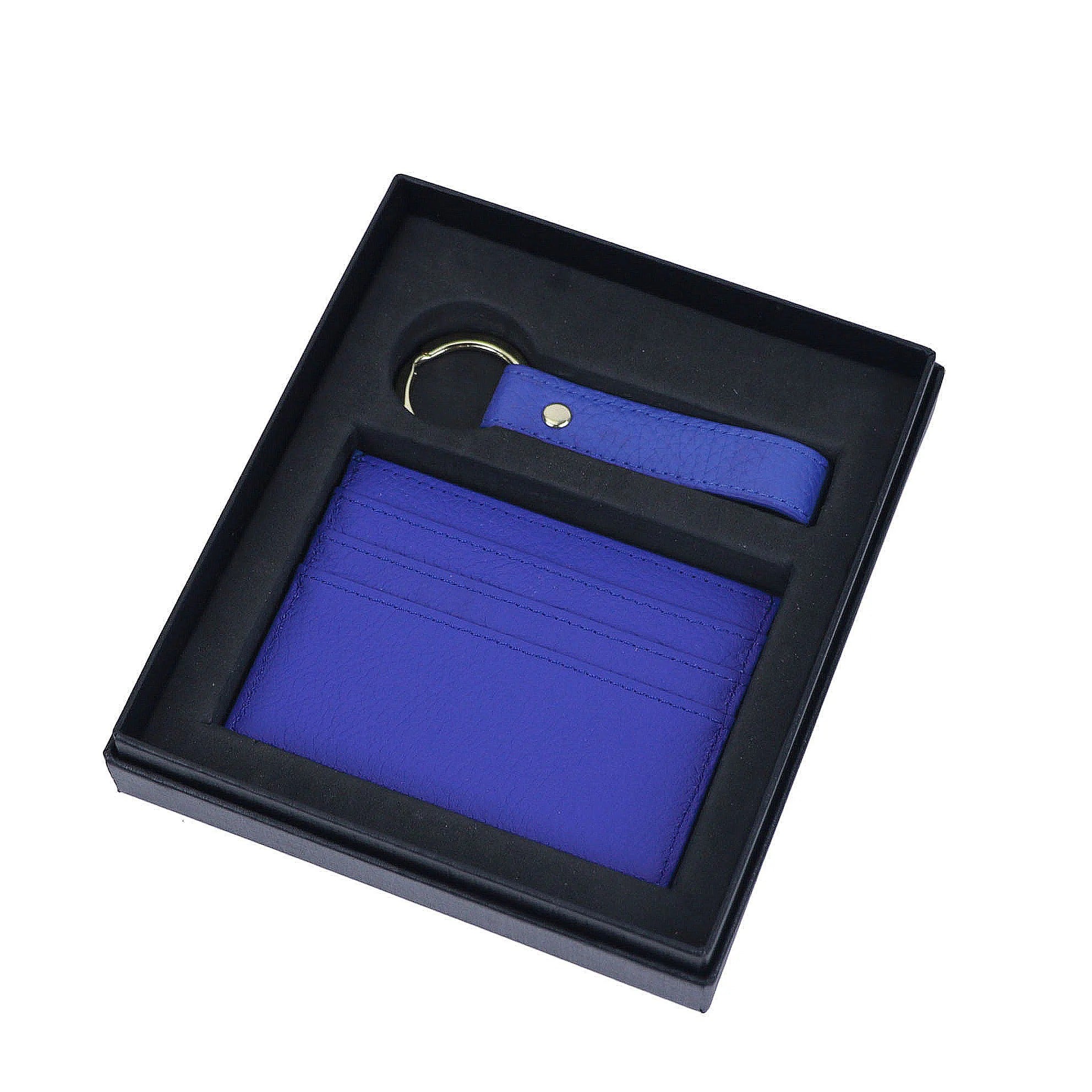 Pebble cardholder & keychain gift set - Goldbar