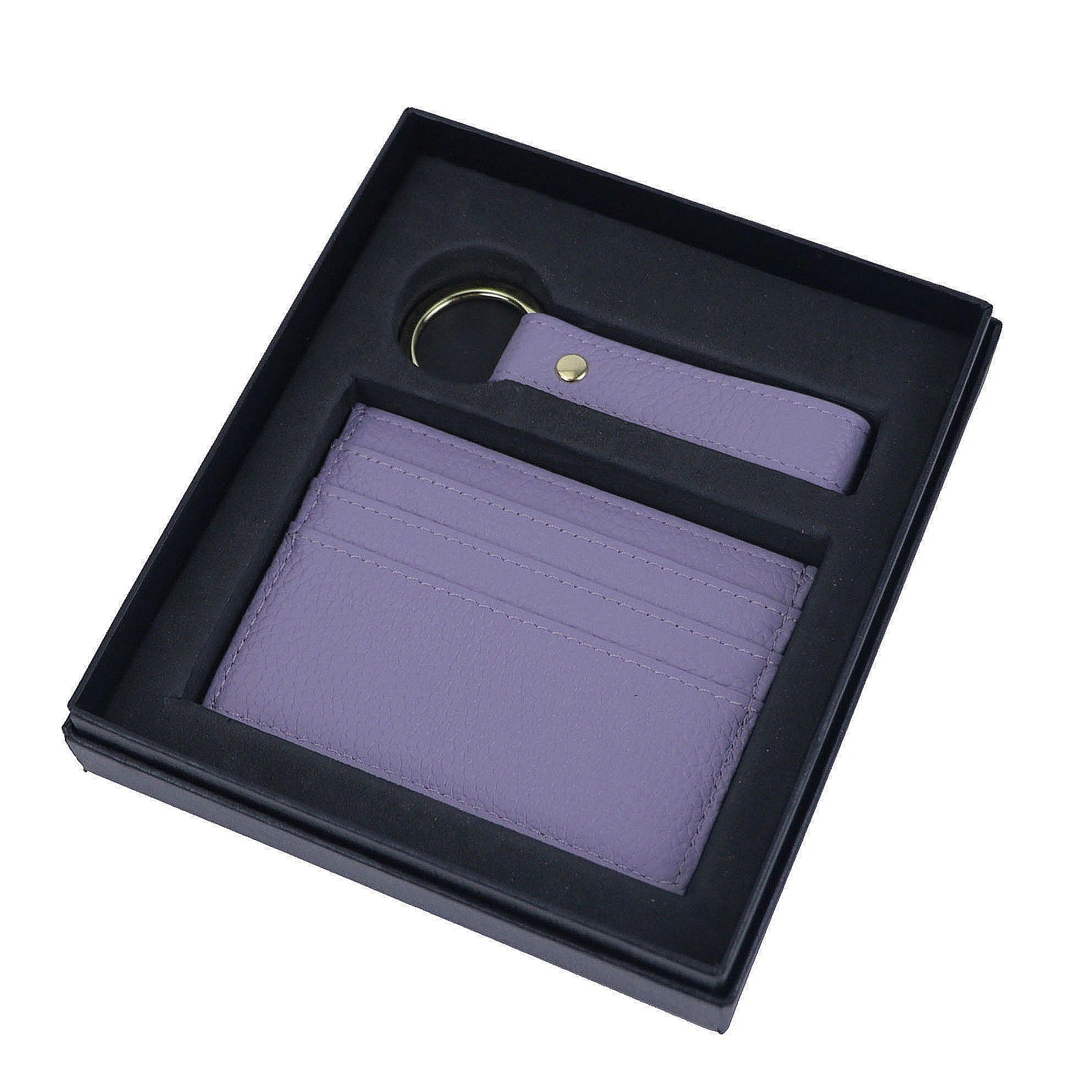 Pebble cardholder & keychain gift set - Goldbar