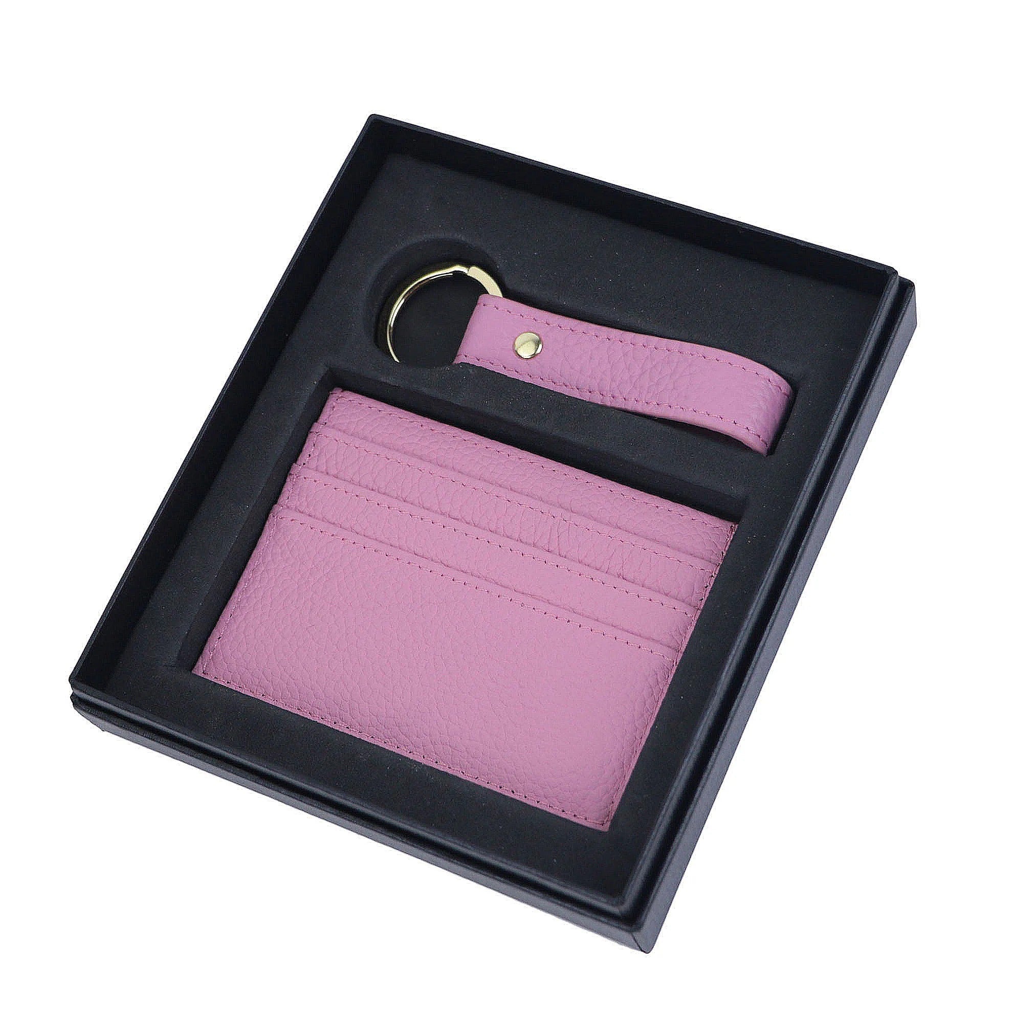 Pebble cardholder & keychain gift set - Goldbar