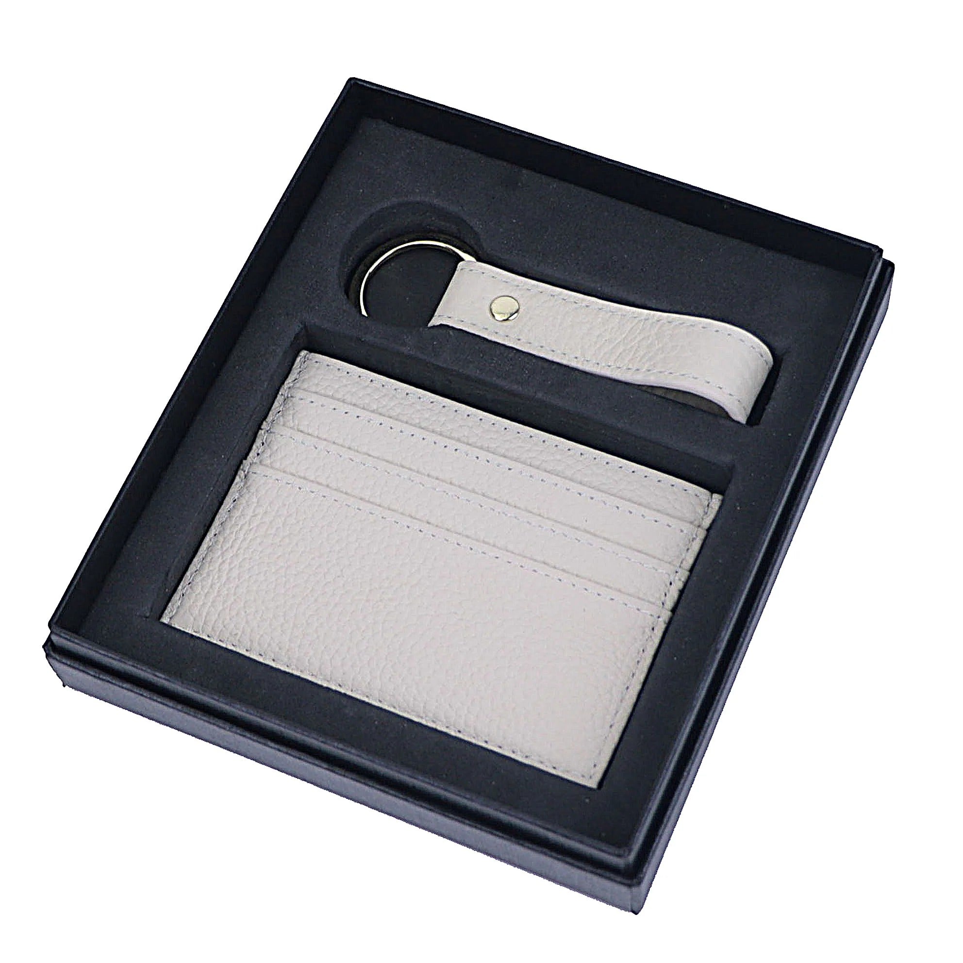 Pebble cardholder & keychain gift set - Goldbar