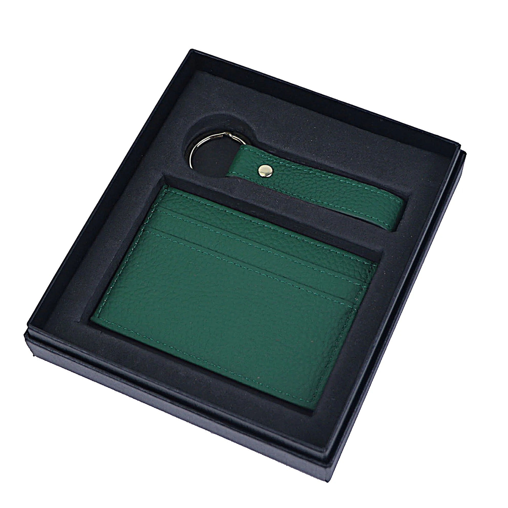 Pebble cardholder & keychain gift set - Goldbar