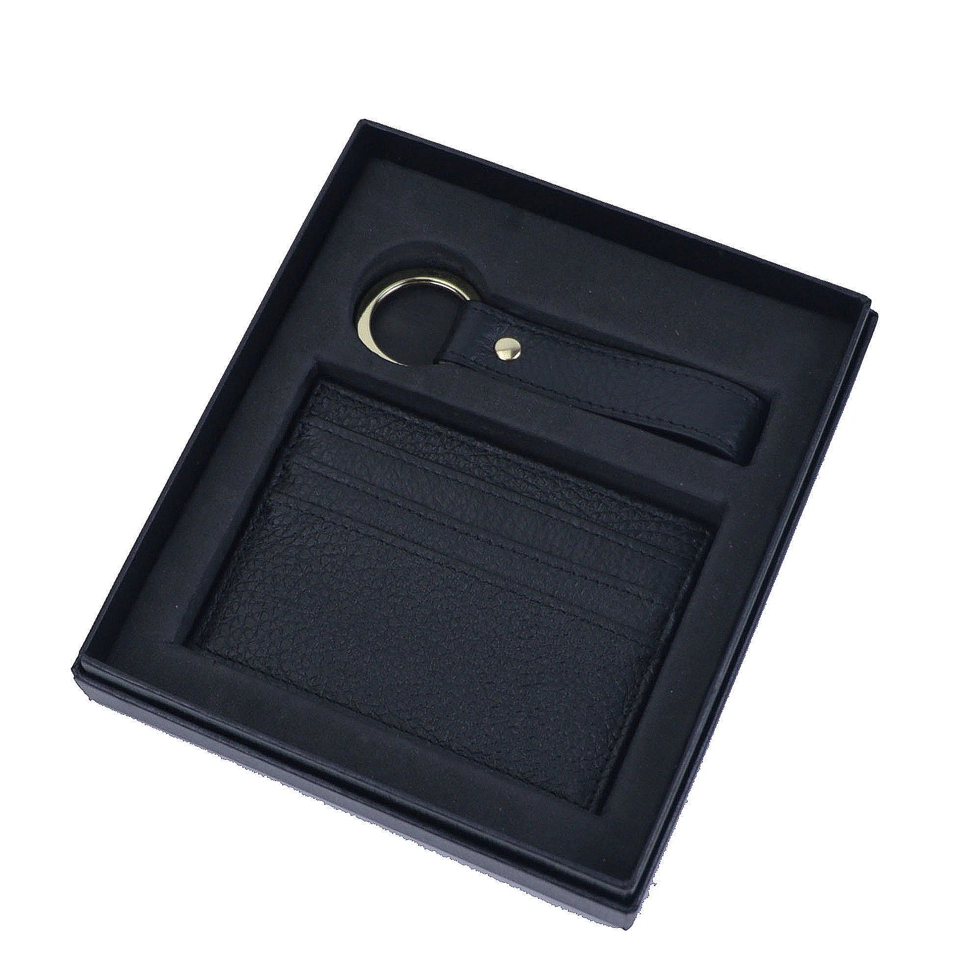 Pebble cardholder & keychain gift set - Goldbar
