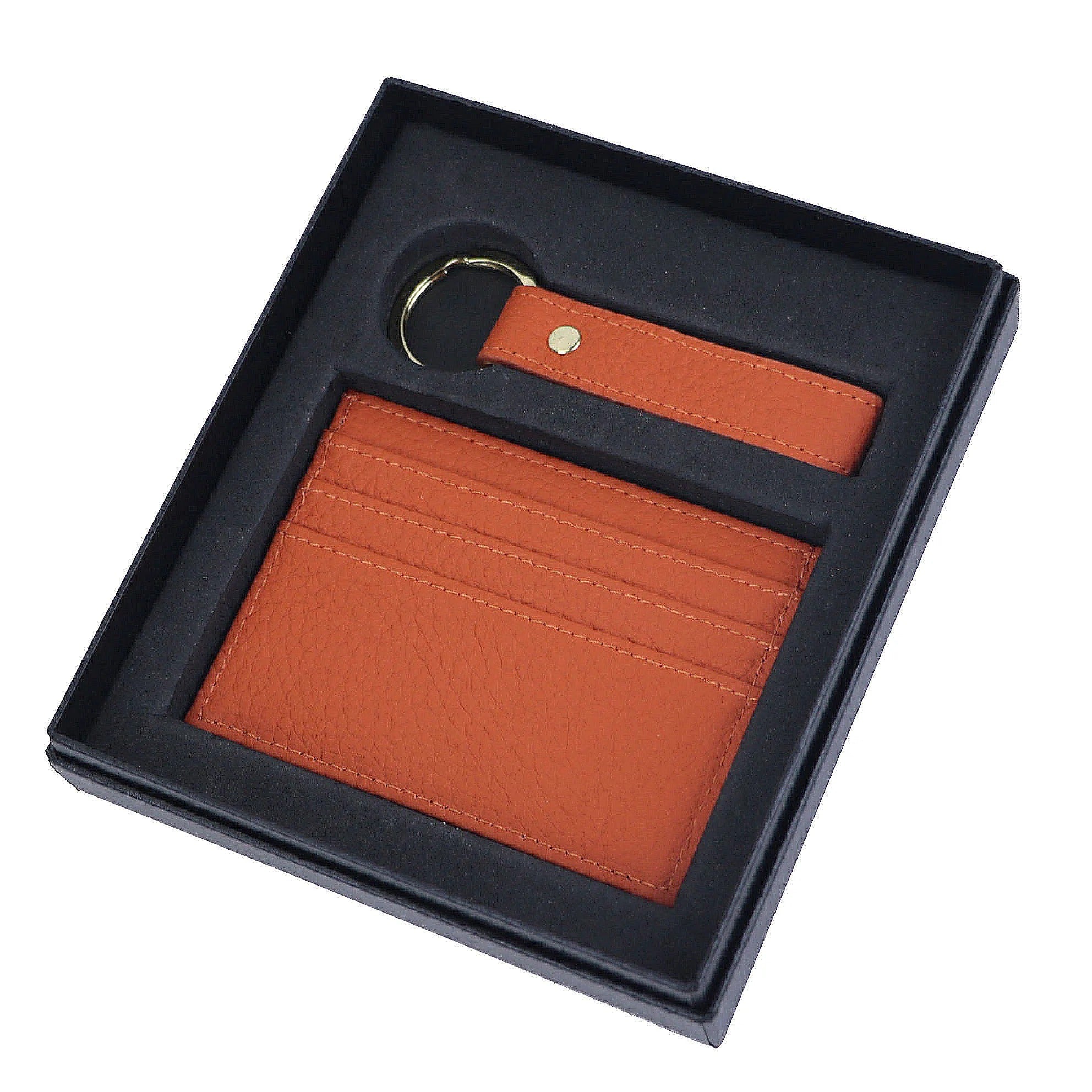 Pebble cardholder & keychain gift set - Goldbar