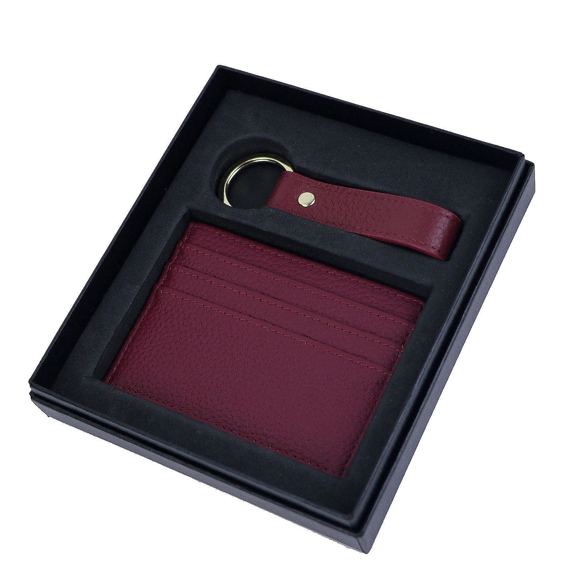 Pebble cardholder & keychain gift set - Goldbar