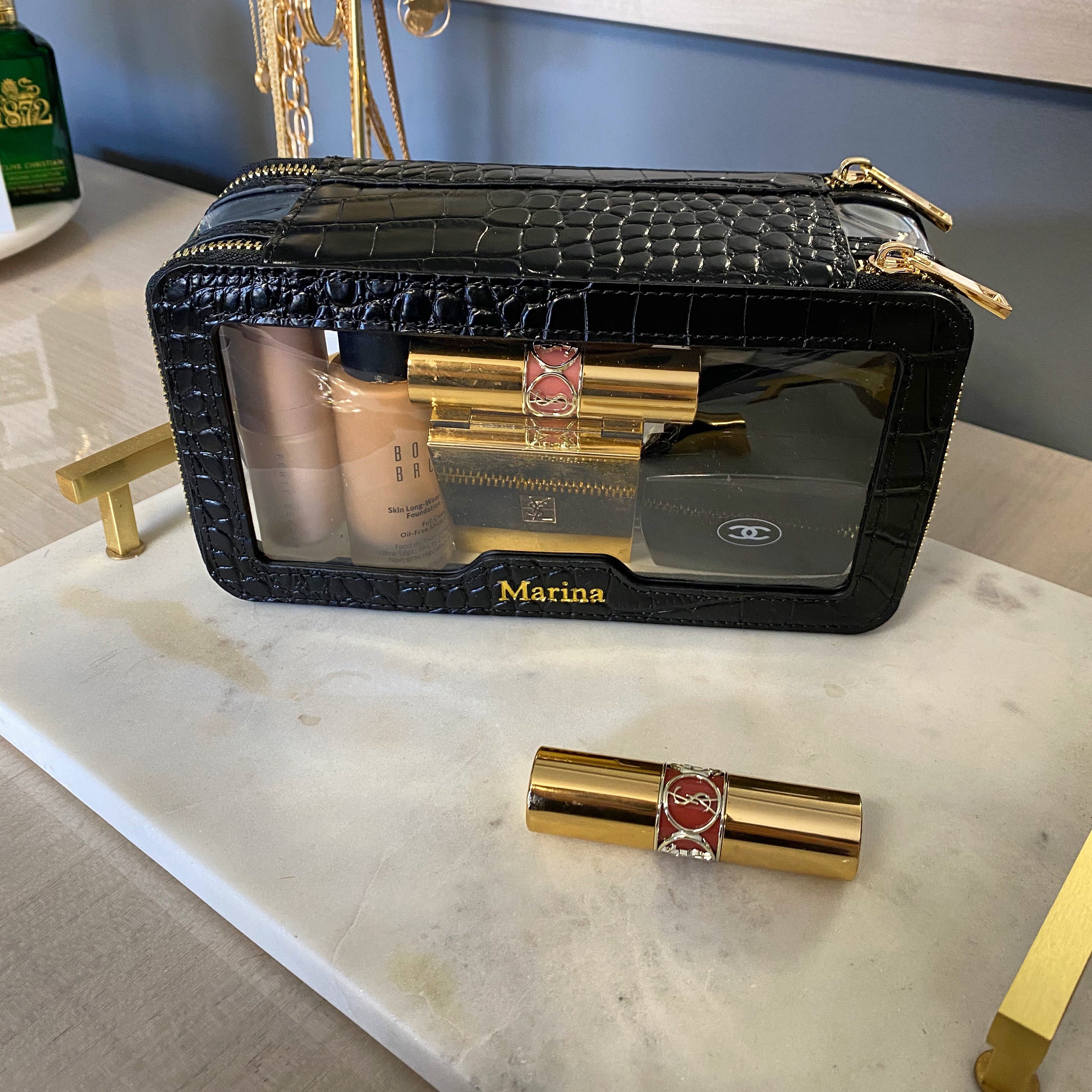 Perspex Cosmetic Bag - Goldbar