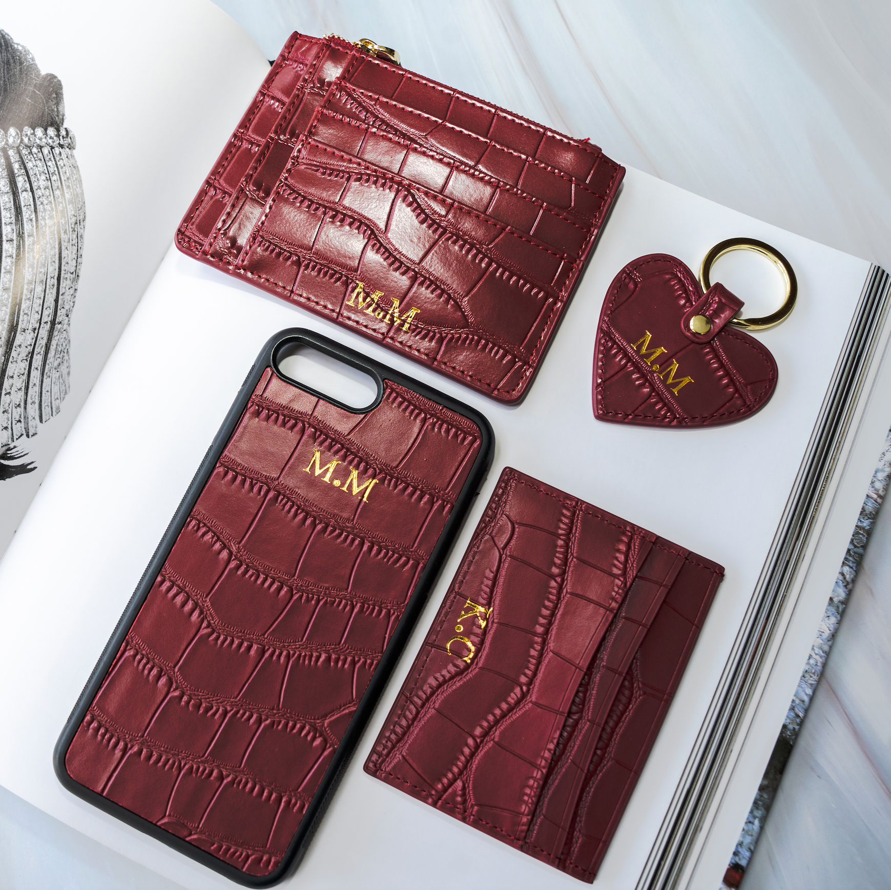 Croc Zip Card Holder - Goldbar