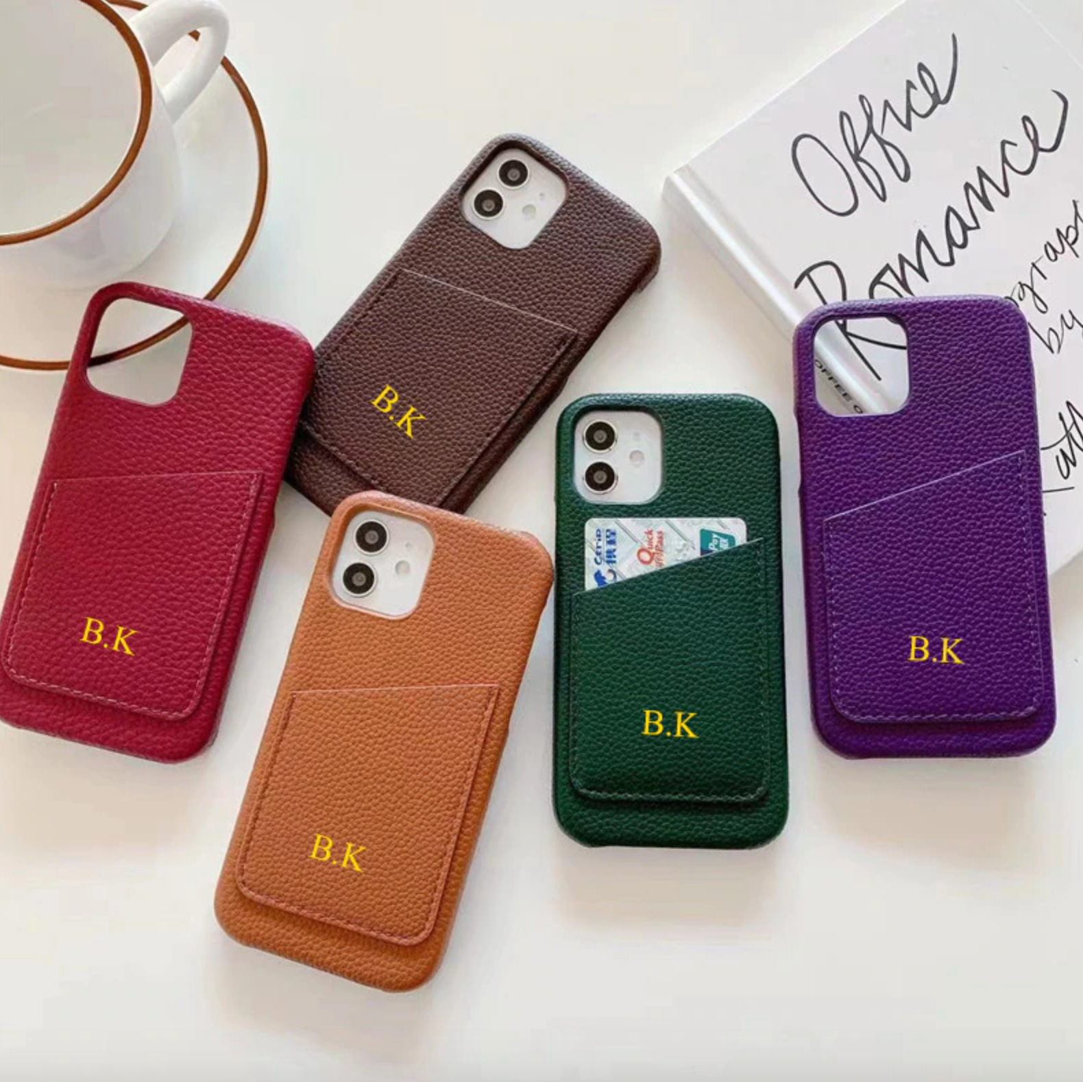 Pebble cardholder case - Goldbar