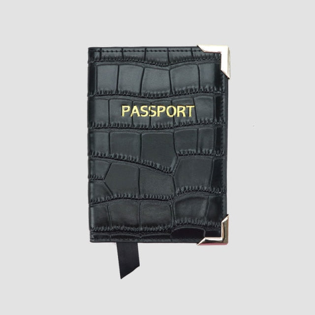 Croc Passport Holder - Goldbar