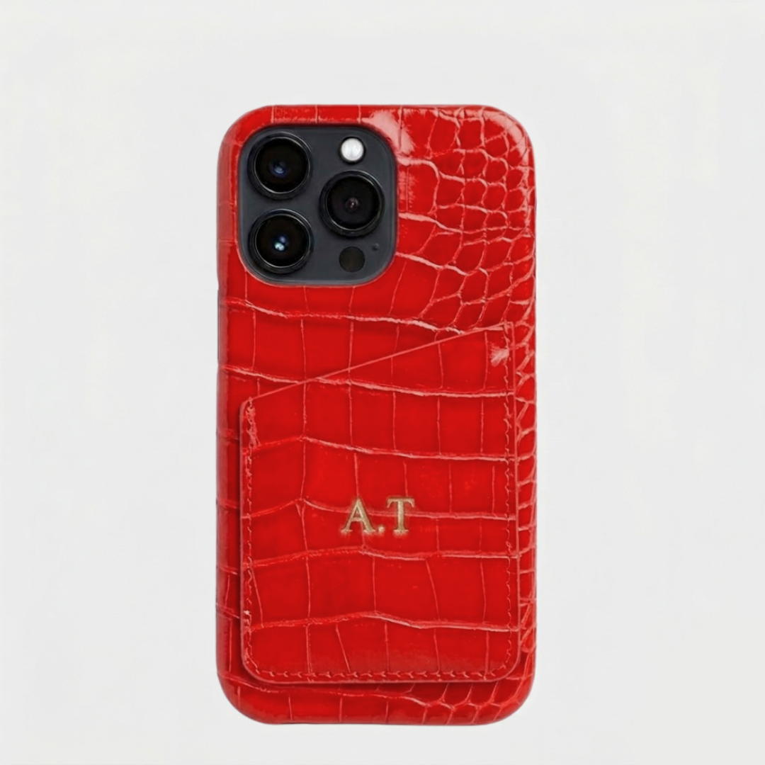 Cardholder Croc Phone Case - Goldbar