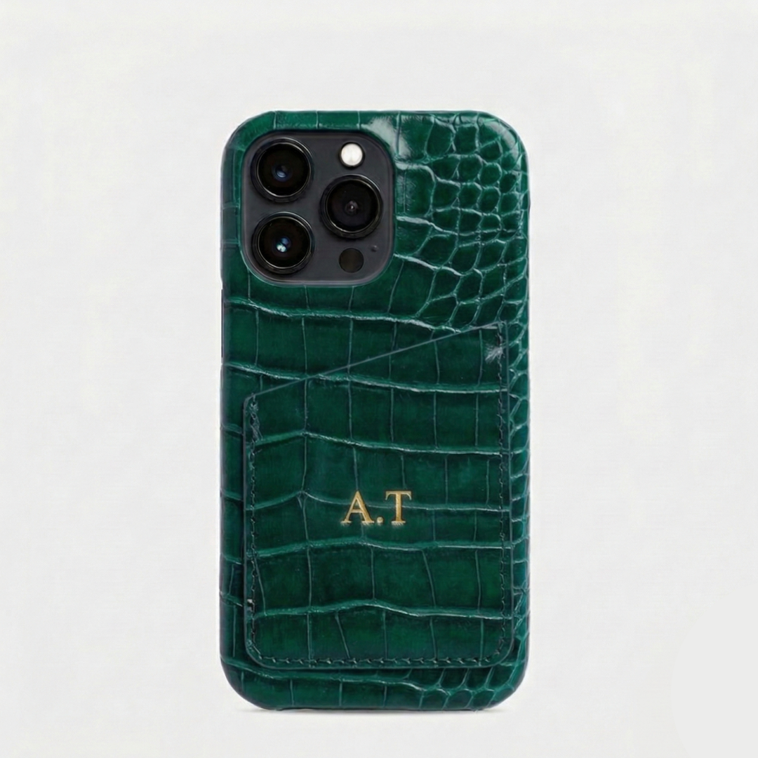 Cardholder Croc Phone Case - Goldbar