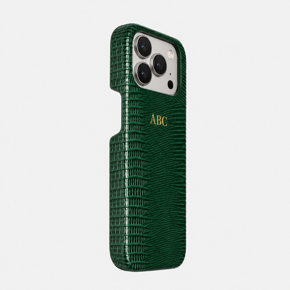 Green Lizard Personalized Phone Case - Goldbar