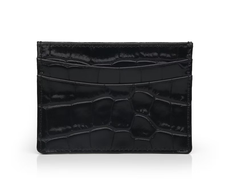 Premium Croc Card Holder - Goldbar