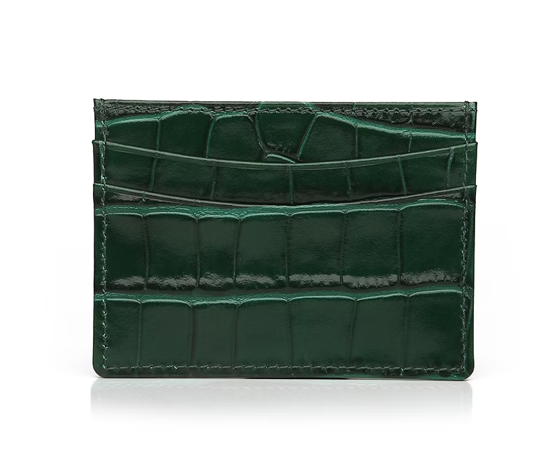 Premium Croc Card Holder - Goldbar