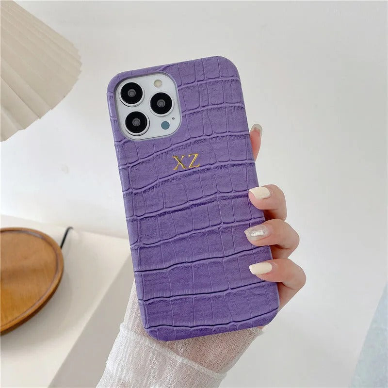 Luxe Croc Phone Case - Goldbar