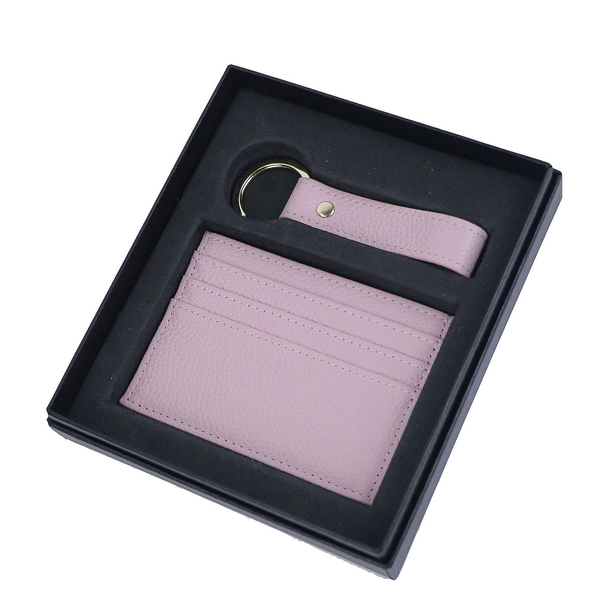 Pebble cardholder & keychain gift set - Goldbar