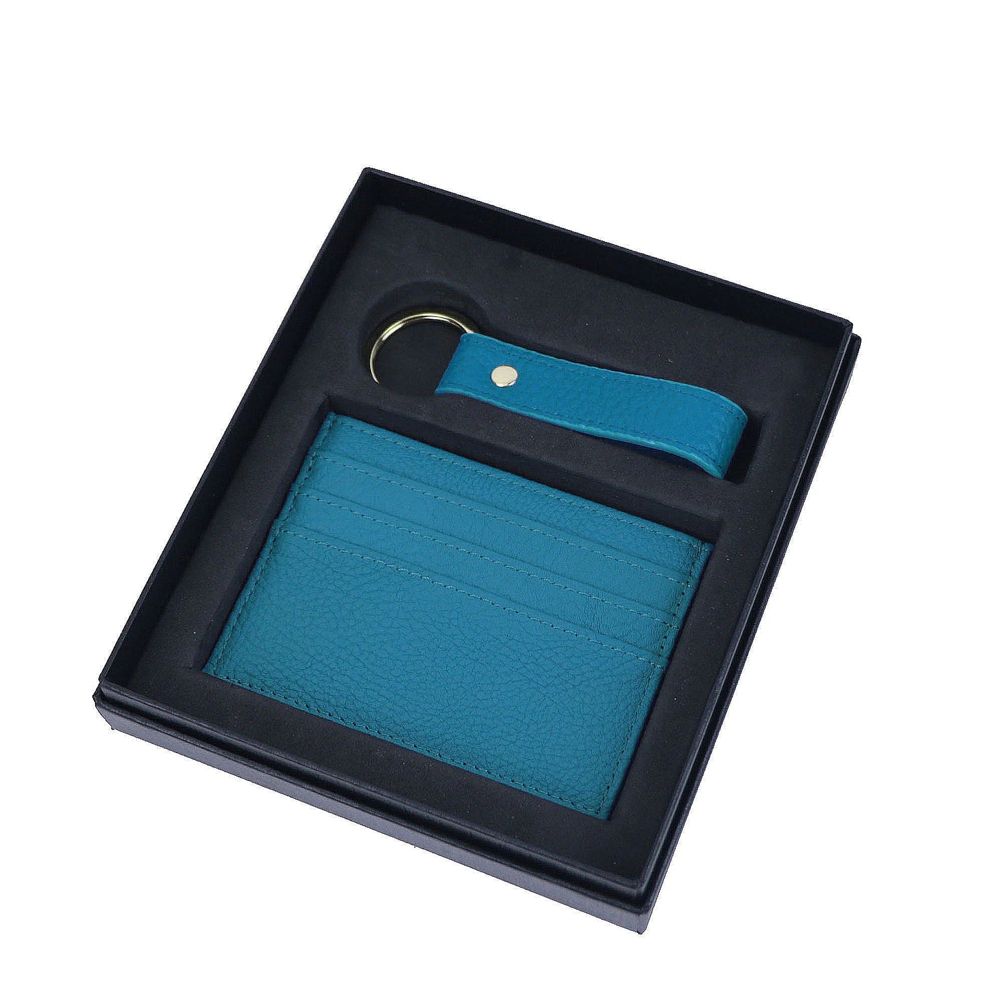 Pebble cardholder & keychain gift set - Goldbar