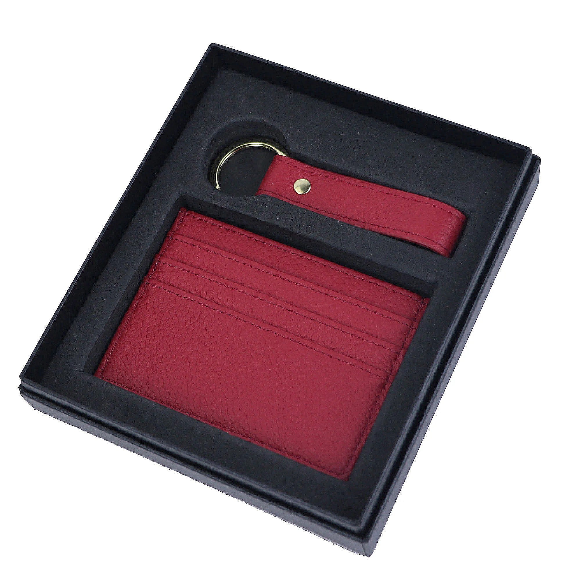 Pebble cardholder & keychain gift set - Goldbar