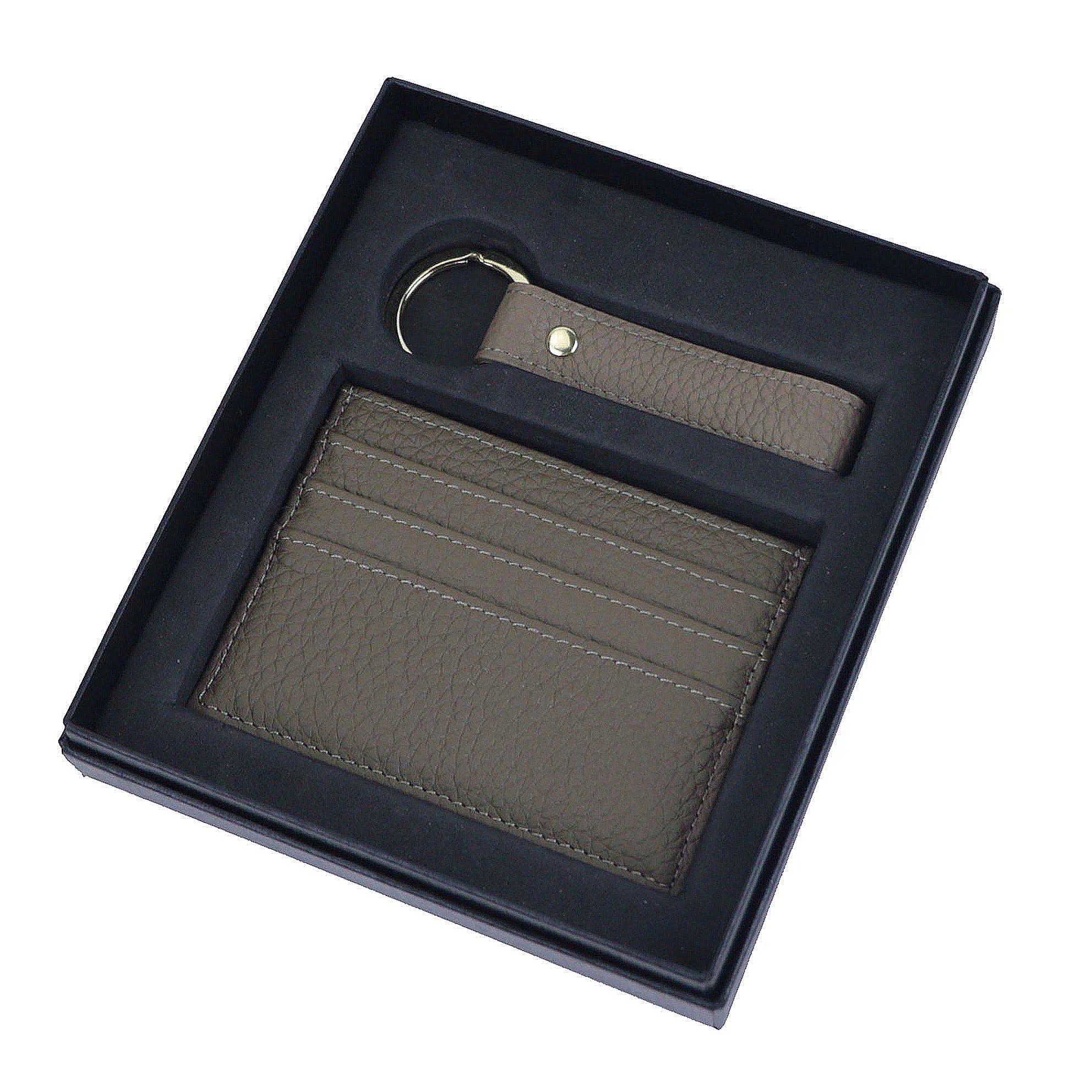 Pebble cardholder & keychain gift set - Goldbar