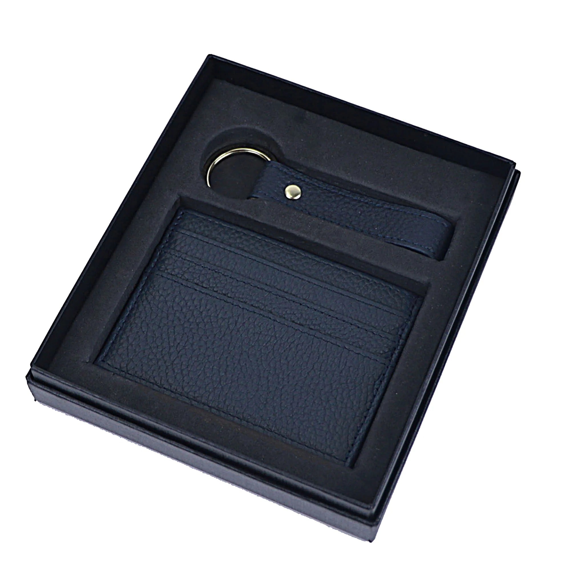 Pebble cardholder & keychain gift set - Goldbar