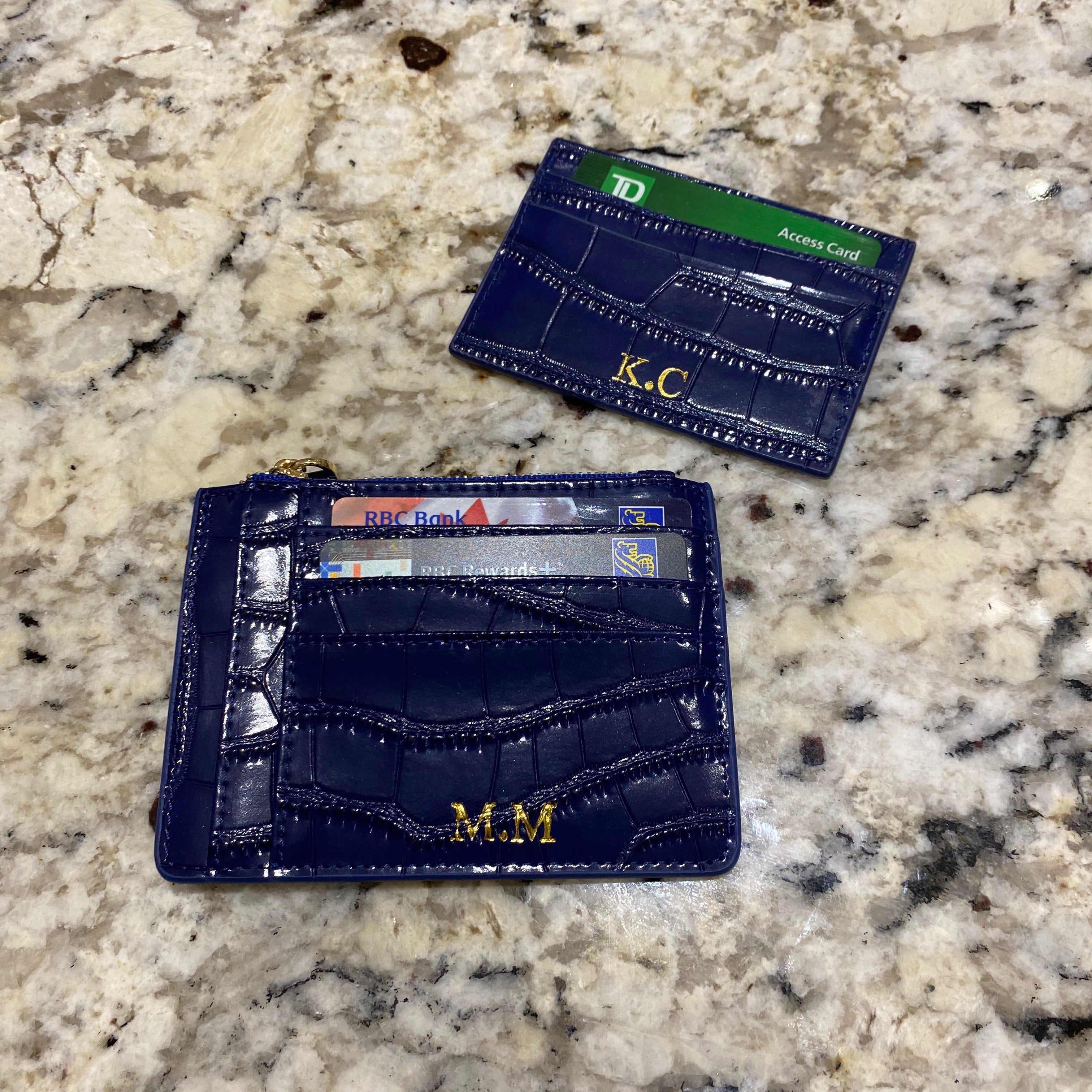 Croc Zip Card Holder - Goldbar