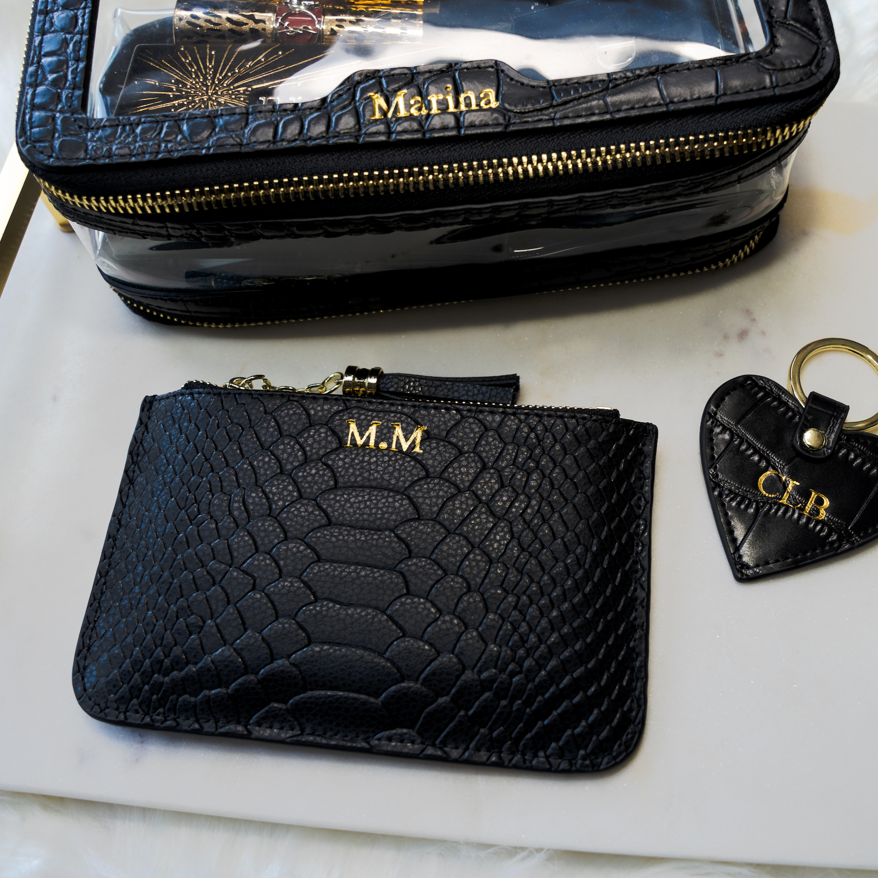 Croc Coin Purse - Goldbar