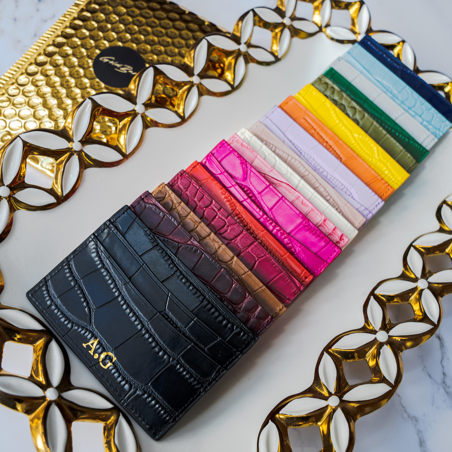 Croc Card Holder - Goldbar