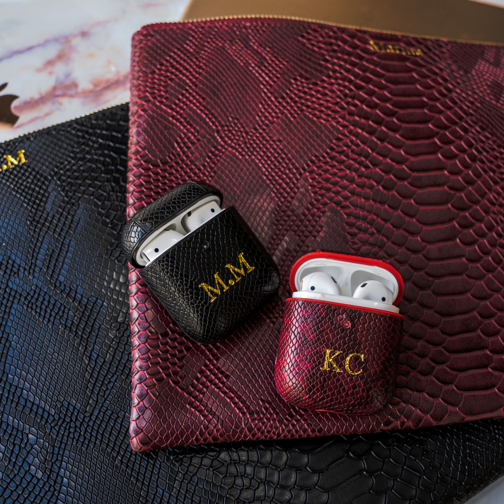 Python Airpods Case - Goldbar