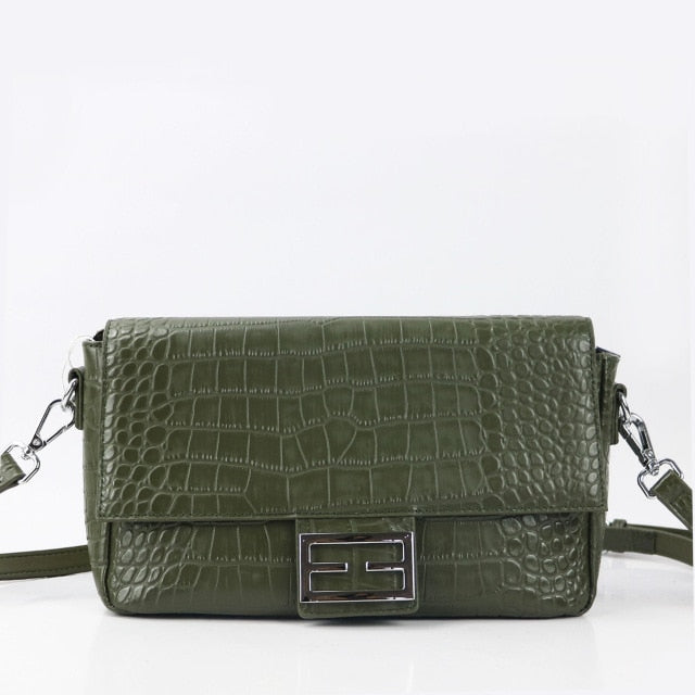 Croc Shoulder Bag - Goldbar