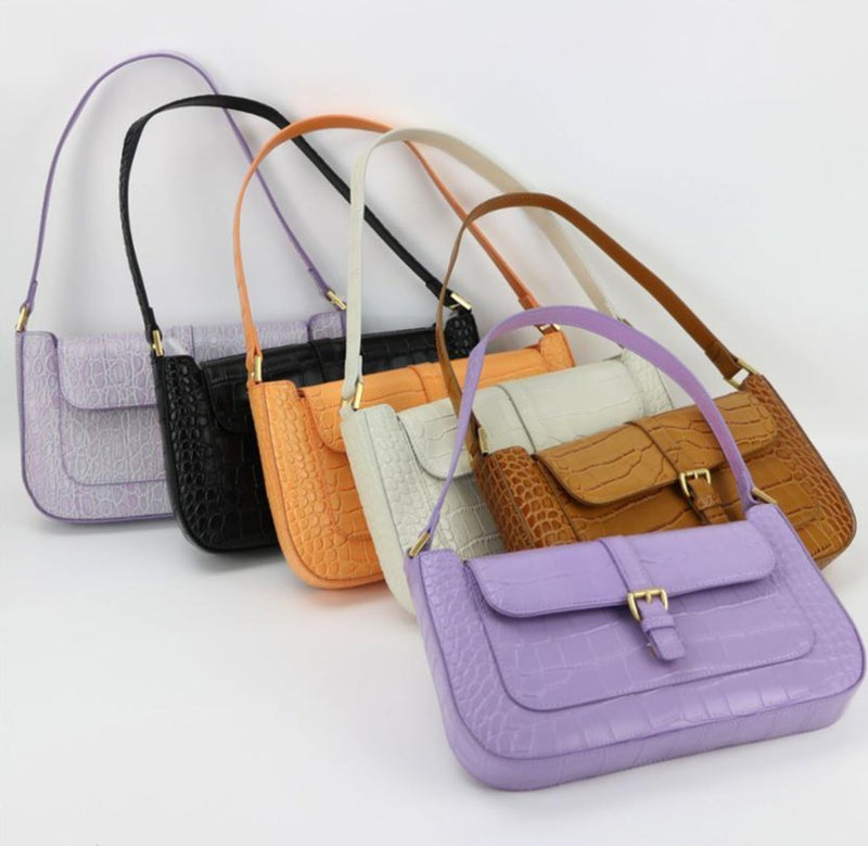 Croc Shoulder Bag - Goldbar