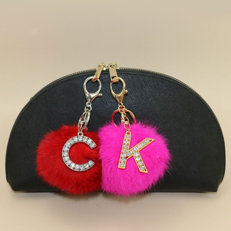 Fur Initial Key Chain - Goldbar
